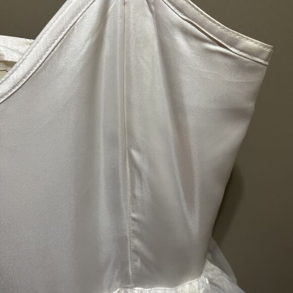 VNTG Gunne Sax Jessica McClintock Wedding Prom Cocktail Satin Floral Lace Dress - Picture 6 of 16